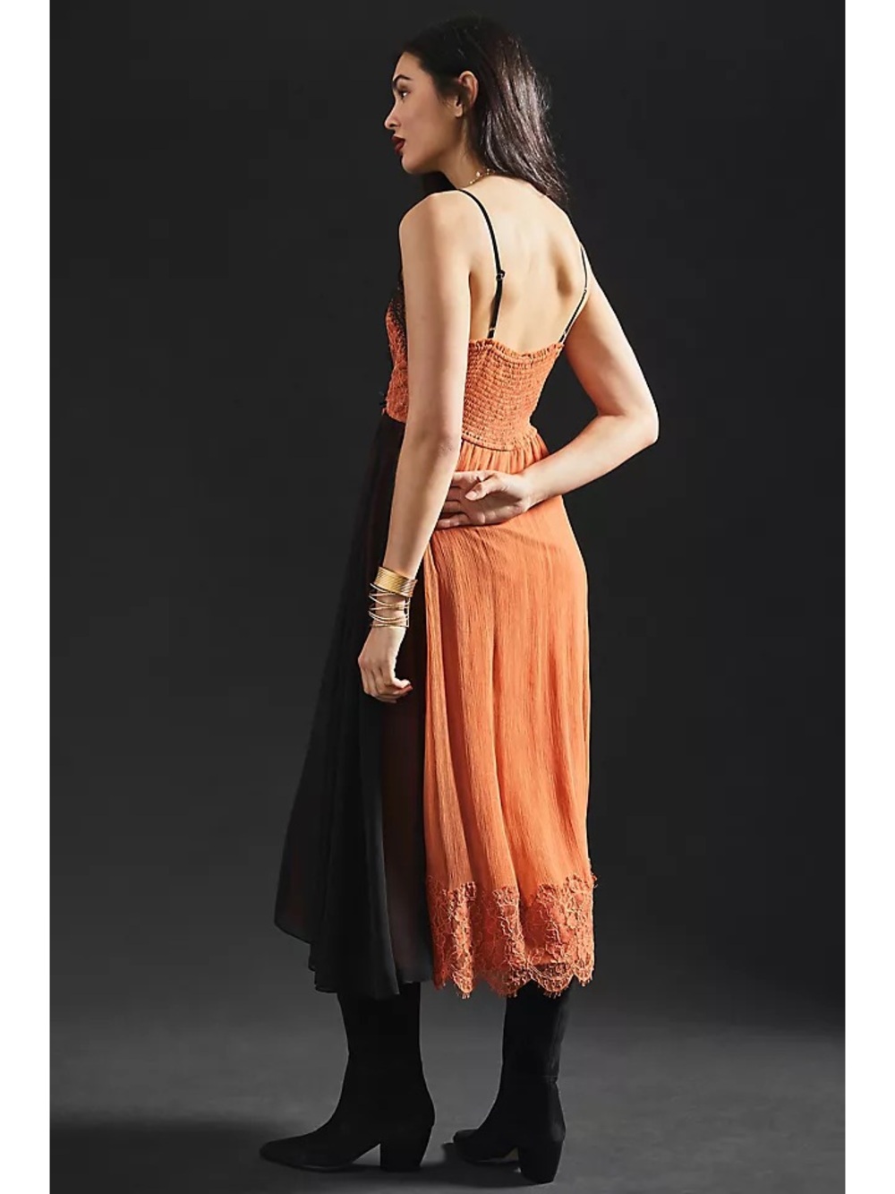 NWT Anthropologie Let Me Be Printed Boho Midi Dress Gothic Lace Bohemian - Picture 2 of 6